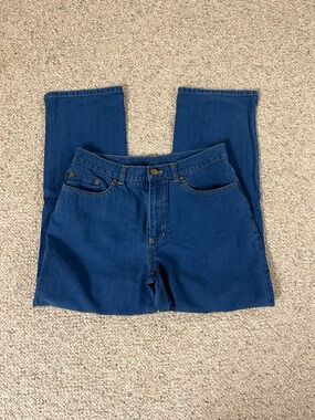 Classic Straight-Leg Blue Denim Jeans